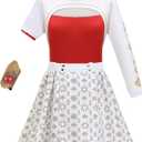 4 Pcs Zombies Costume for Girls Daywalk Costume Halloween Nova Cosplay Dress up Outfits (X-Large(11-12 Years))