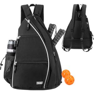 Sucipi Women's Reversible Pickleball Paddle Bag with Rackets Compartment (Medium, Black)
