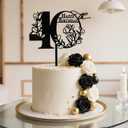 2 x Coucoland Happy Birthday Cake Toppers - Acrylic 40th Birthday Cake Topper Anniversary Theme Party Cake Decorations 1 Pc (Black)