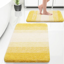 OLANLY Bathroom Rug 1Piece, Soft Absorbent Microfiber Bath Rug Set, Non-Slip, Machine Wash Dry, Plush Shaggy Bath Mats for Bathroom (24"x16", Yellow)