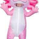 Stegosaurus Inflatable Axolotl Costume for Kids Halloween Kid Blow Up Costume Deluxe Pink Costumes for Girls Boys Cosplay Party, 120-150cm