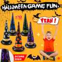 Halloween Ring Toss Games, 17PCS Inflatable Witch Hats Ring Toss Set with Plastic Rings Air Pump for Party Games Super Fun Halloween Games Activities for Kids Adults Indoor Outdoor