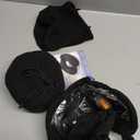 2 Pack Inflatable Travel Neck Pillows for Airplanes, Head Support Velvet Adult Neck Pillows for Long Flight, Kit with Eye Mask, Earplugs and Storage Bag, 2, Black