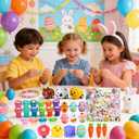 3 x 132 Pcs Easter Egg Fillers,Easter Party Favors for Kids Boys Girls,Plastic Easter Basket Stuffers,Bulk Small Toys for Easter Eggs Hunt Gift Goodie Bags Stuffers Classroom Prizes Party Filling Treats
