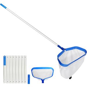 joyhalo Pool Skimmer Net with Pole, 2.5FT-10FT Adjustable Aluminum Pole & Fine Mesh Pool Net,Larger Capacity Skimmer Leaf nets for Cleaning Leaves, Debris