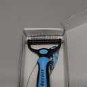 Docrok Pet Grooming Combo - Blue Deshedding Brush with Metal Comb for Detangling and Dematting Long, Matted Fur on Cats and Dogs