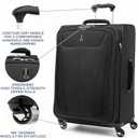 Travelpro Maxlite 5 Softside Expandable Luggage with 4 Spinner Wheels, Lightweight Suitcase, Men and Women, Black, Checked-Medium 25-Inch