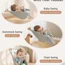 Baby Swing Indoor Outdoor, Canvas Hammock Swing for Infant to Toddler With Comfort Footrest, Montessori Toys, Upgraded 5-Point Harness for Secure Fit, 3 Modes, Gift for Baby Boys Girls, Grey and White