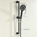26 Inch Shower Slide Bar with 3 Function Hand Shower Matte Black