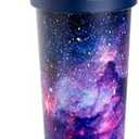 Manna Chilly Double-wall Vacuum Insulated Stainless Steel Tumbler with Splash-proof Lid and Reusable Tritan Straw - 24 Oz - Galaxy