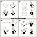 Floral Paisley Pattern Head Scarf Silk Feel Like Blue Vintage Flower Ethnic Folk Style Bandana Soft for Women Girls