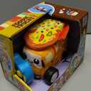 Plush Pizza Car with 2.4GHz Remote Soft Fabric RC Toy with Music Effects & Buildable Top, Safe Indoor Play Vehicle for Kids Ages 2+