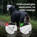 Dog Raincoat for Medium Large Dogs,rain Jacket Coat, Full Leg Coverage Waterproof Rain Suit with Detachable Hood & Tail, Reflective Strips, Snag-Free Top Zipper (Black for Girl, Medium)