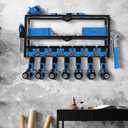 Power Tool Organizer Wall Mount, Power Drill Tool Holder, Heavy Duty Metal Tool Shelf & 3 Layers Drill Holder, Tool Shelf and Storage Rack for Garage Organization, Tool Room with 2 Side Pegboards