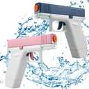 2 Pack Water Guns Squirt Guns Water Soaker Gun Water Blaster for Summer Long Range Shooting Games Outdoor Toys Water Blaster Pistol for Boys Girl Kids Adults, Pink and Blue, CY001