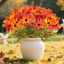 Fall Artificial Flowers Mums Mix Autumn Colors for Outdoors Decoration, 6 Bundles Fake Chrysanthemums UV Resistant Faux Silk Floral for Yard Porch Patio Home Table Centerpiece Decoration