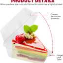 200 Pcs Individual Cake Slice Containers,Clear Pie Slice Containers Plastic Disposable,Cake Slice Boxes For 6-8 Diameter Cake or Pie Slices, Desserts(4.4 Inches),envases para postres con tapas
