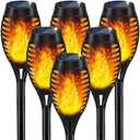 IkeeRuic Solar Lights Outdoor, Solar Torch Light with Flickering Flame for Garden Decor, Solar Garden Lights, Waterproof Outdoor Lighting, Flame Torches for Outside Patio Pathway Yard Decorations