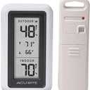 AcuRite Digital Thermometer with Indoor, Outdoor Temperature and Daily High and Lows (00424CA), White