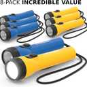 Eveready LED Flashlight (8-Pack) Bright Reliable Flashlights for General Purpose, Great for Camping, Car, Emergency Storm Power Outage Handheld Flashlight (Batteries Included) (Yellow / Blue)