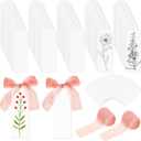 Yeaqee 100 Pcs Acrylic Bookmark Blanks Clear Bookmarks Acrylic Tags with 2 Rolls Ribbon DIY Craft Transparent Bookmark for Reading Lovers for School Presents(5.9 x 2 Inch, Dusty Pink)