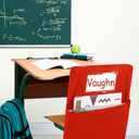 Maitys 12 Pcs Large 17 Inches Chairback Pocket Chart Student Chair Pockets Chair Back Classroom Organizer with Name Tag for Keeping Kids Student Book School Table Organized(Mixed Colors)