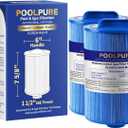 POOLPURE 6CH-940RA Spa Filter Replaces Pleatco PWW50P3-M(1 1/2" Coarse Thread), Filbur FC-0359M, 03FIL1400, 45 sq.ft Screw in Filter 2 Pack