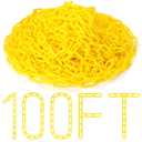 Vicenpal 100ft Plastic Barrier Chain Yellow Plastic Chain Links Weatherproof Safety Link Crowd Control Barriers Garden Fence Decoration (1 Pieces)