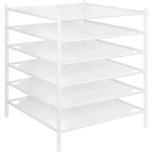STORAGE MANIAC Sweater Drying Rack, Mesh Clothes Drying Rack, Stackable Laundry Drying Rack, Lay Flat Dryer for Delicates, Portable Dry Rack for Indoor or Outdoor, White, 6-Pack