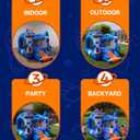 Bounce House, Inflatable Bouce House for Kids 3-6 with Basketball Hoop Jump Area and Slide, Space-Themed Inflatable Bouncy Castle with Air Blower for Indoor/Outdoor