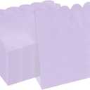 100 Pieces 2-Ply Light Purple Scalloped Napkins Folded 5 x 5 inch Disposable Cocktail Napkins Paper Napkins for Dinner Wedding Birthday Party Lavender Beverage Napkins