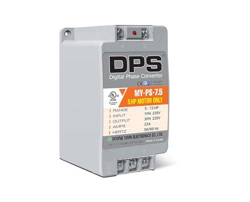 DPS Single-Phase to 3-Phase Converter, My-PS-7.5 Model Must Be Only Used on 5HP(3.7kW) 15 Amps 200-240V 3-Phase Motor, One Must Be Used on One Motor Only, Input/Output 200V-240V, Digital Type, Pair Of Two