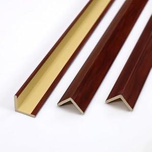 Gaahing 3 Pcs 39" Wall Corner Guards, Walnut Wood Grain L-Shaped Outside Corner Shield for Wall Edge, Door Frame Protector Bumper