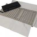 Portable Jewelry Roll Untangled Secure Necklace Travel Storage Bag Displays Holder 16 Chain (Black)