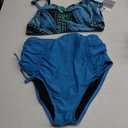 Hanna Nikole Women Plus Size Two Piece Swimsuit Sets Twist Front Bikini Bathing Suit with Drawstring Ruched Bottom 12W