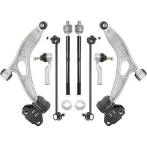 Front Lower Control Arm Kit with Ball Joints Bushings Compatible with 2013-2017 Ford C Max, 2012-2018 Focus(Excludes 15" Wheels, Not For ST or RS) Sway Bar Link Outer Inner Tie Rod End
