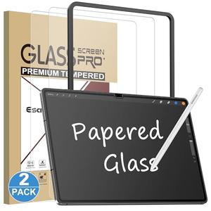 Esanik 2 Pack Like Paper Glass Screen Protector for Samsung Galaxy Tab S10 Ultra/S9 Ultra/S8 Ultra (14.6 inch) 9H Tempered Glass Film with Alignment Frame, Writing Like on Paper, Anti Glare