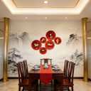 KYMY Vietnamese New Year Red Paper Fans Set, 2026 Tết Nguyên Đán Wall Decorations, Asian Lunar New Year Spring Festival Fan Decor for Party Home Wall Display, Trang Trí Tường Năm Mới Việt NAM