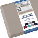KitchenClouds Kitchen Mat Cushioned Anti Fatigue Kitchen Rug 17.3"x60" Waterproof Non Slip Standing Desk Mat Comfort Floor Mats for Kitchen House Sink Office (Khaki)
