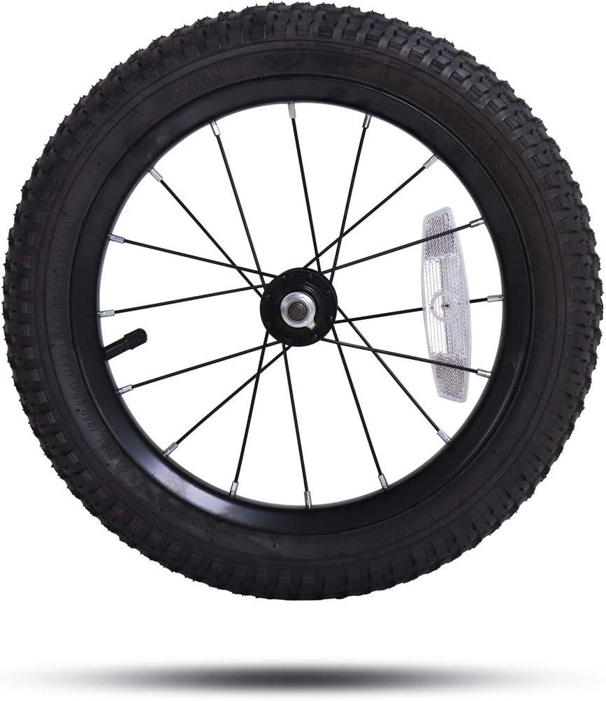 JOYSTAR 18 Inch Kids Bike Front Wheels Replacement Bicycle Wheels with 12-20 Inch Solid Air Rubber Tire & Inner Tube Don't Fit Huffy Bike Black & White