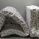 Toddler Travel Bed, Portable Toddler Bed & Chair 2-in-1  Convertible Travel Crib with Storage Pockets, Built-waterproof Oxford Cloth, Easy,Washable Covers,Soft Dutch Velvet (Stars Pattern)