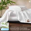 Bedsure Bamboo Viscose Cooling Sheets, Rayon Cotton Serene Blend, PureWoven, Breathable & Buttery Soft Queen Size Bed Set, Deep Pocket Up to 18", Hotel Luxury Bedding for Hot Sleepers, White
