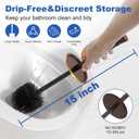 Toilet Brush and Holder Set304 Stainless Steel Heavy Duty Toilet Bowl BrushRemovable Inner Bowl and Splash ProtectionBathroom Toilet Brush-Dense Bristles for Through Cleaning