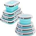 8 Collapsible Food Storage Containers, Silicone Collapsible Food Storage Containers, Collapsible Food Storage Silicone, Rv Collapsible Bowls, Collapsible Storage Containers for Food Camping