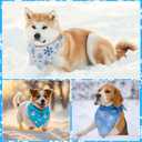 Weewooday 50 Pcs Winter Bandanas Bulk for Dogs Snowflake Cats Bandanas Charm Soft Triangle Bibs Adjustable Scarf for Small Medium Large Pets Winter Costume(25.6 x 17.7 x 17.7 Inch)