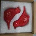 Glass birds red 2 Pieces