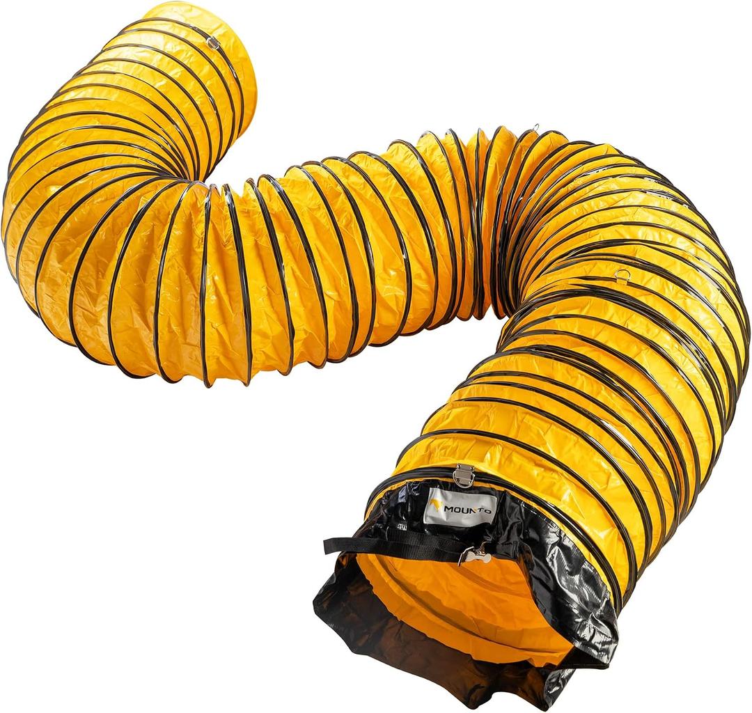 MOUNTO 25FT PVC Flexible Duct Hosing for Exhaust Fan (12inch w/o bag)