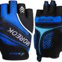 BIKINGMOREOK Mountain Bike Cycling Gloves for Men Women, Half Finger Workout Sports Road Biking Bicycle Gloves with 5MM Anti-Slip Gel Pads (X-Large, Blue)