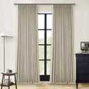 Burlywood Birch Pinch Pleated Full Blackout Curtains Linen Blend Room Darkening Window Curtains 94 Inch for Living Room Bedroom Thermal Insulated Back Tab Pinch Pleat Drapes with Hooks Rings 2 Panels