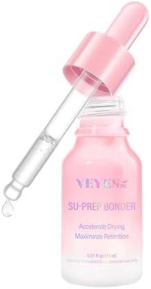 VEYES INC Super Lash Bonder for Eyelash Extensions SU-PREP Bonder, Glue Accelerator, Lash Sealant, Adhesive Companion, Reducing Glue Fumes and Extending Eyelash Retention Time, Salon Eyelash Supplies